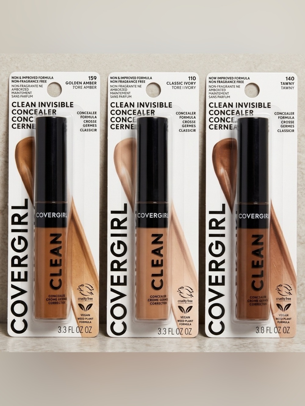 LOT OF 3 CoverGirl Invisible Concealer - Brand New Sealed (3-Pack)